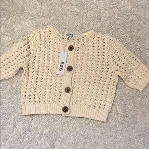 525 Cream Knit Cardigan with Button Details size small NWT